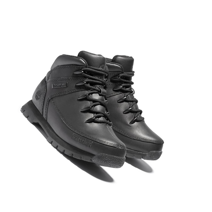 Botas Montaña Timberland Euro Sprint Full-grain Mid Hiker Niños Negras | ES-APBTI05