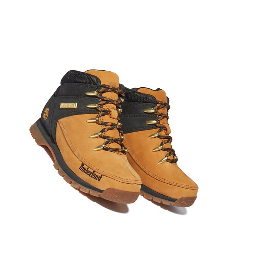 Botas Montaña Timberland Euro Sprint Mid Hiker Niños Amarillo Negras | ES-AJOZH21