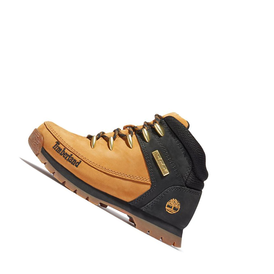 Botas Montaña Timberland Euro Sprint Mid Hiker Niños Amarillo Negras | ES-AJOZH21