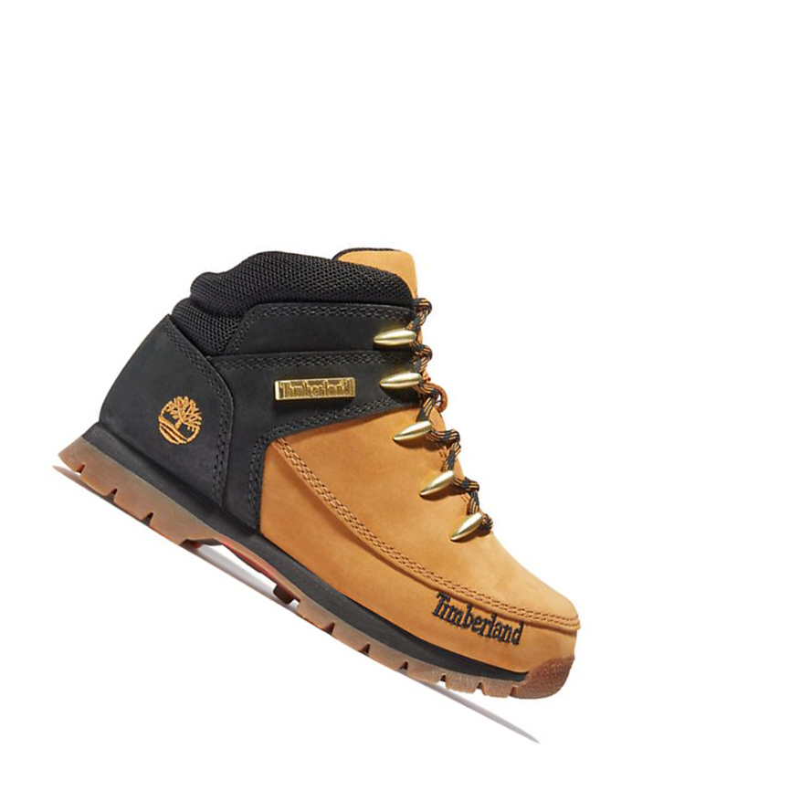 Botas Montaña Timberland Euro Sprint Mid Hiker Niños Amarillo Negras | ES-AJOZH21