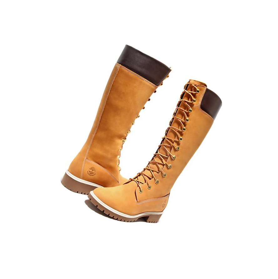 Botas de Invierno Timberland Premium14 Inch Mujer Amarillo | ES-TQZMW47