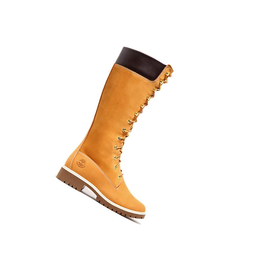 Botas de Invierno Timberland Premium14 Inch Mujer Amarillo | ES-TQZMW47