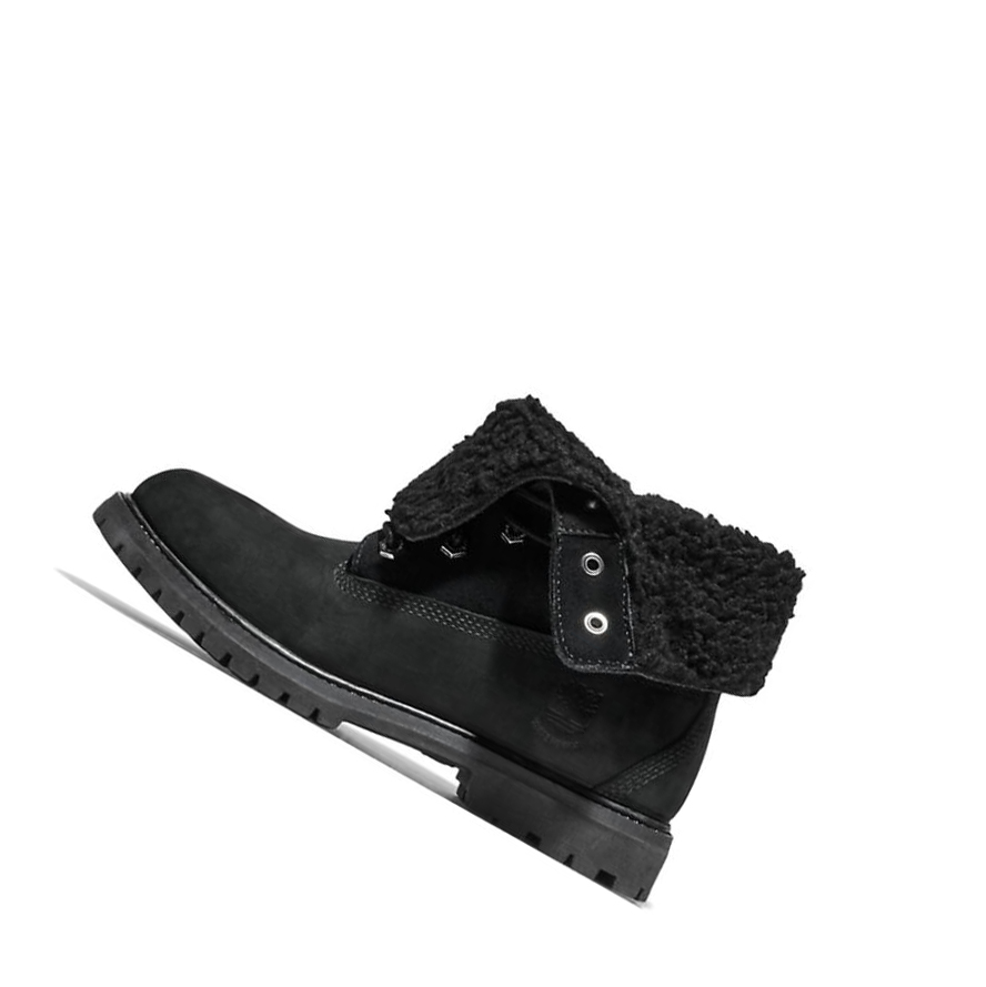 Botines Timberland Authentic Fold-over Mujer Negras | ES-SBLOI75