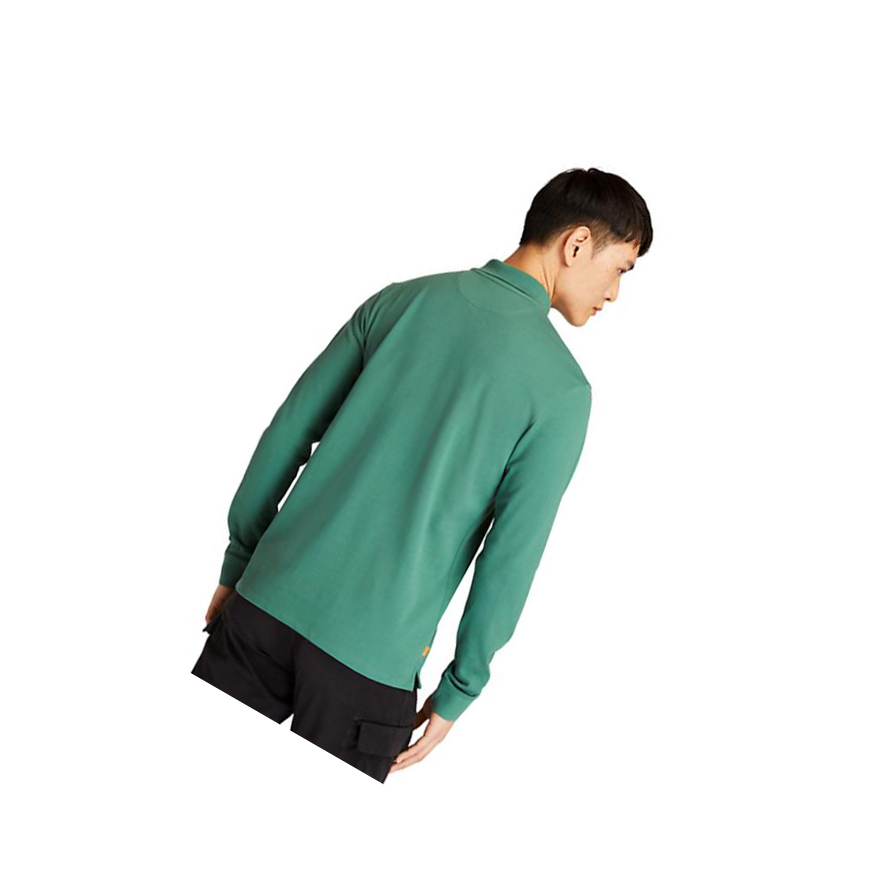 Camisa Polo Timberland Millers River LS Hombre Verde | ES-AKZDX39