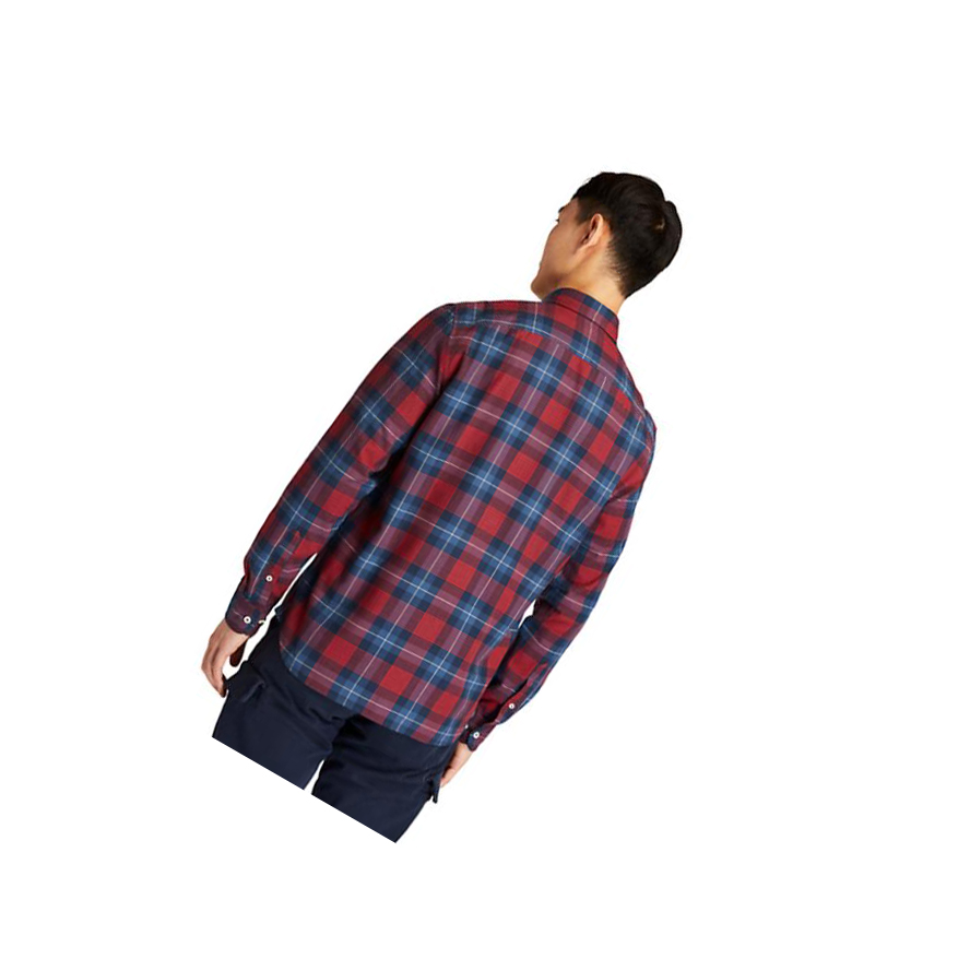 Camisas Timberland Back River Herringbone Hombre Rojas | ES-TYRMZ19