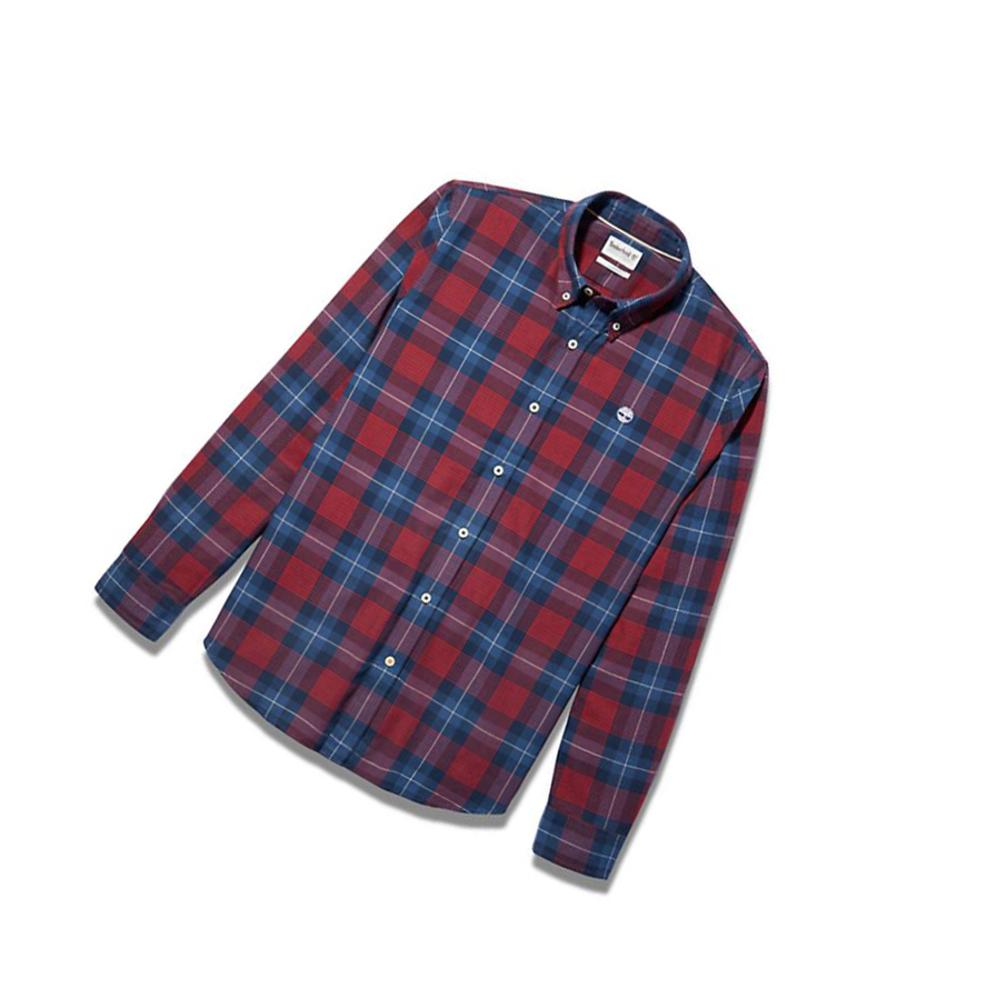 Camisas Timberland Back River Herringbone Hombre Rojas | ES-TYRMZ19