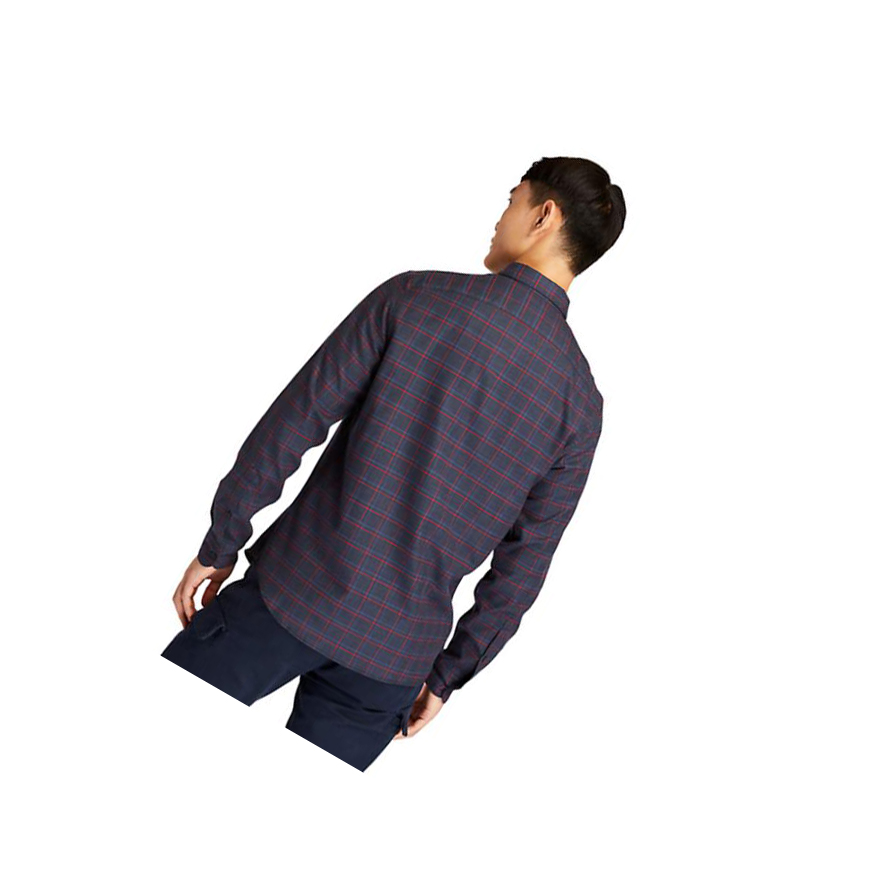 Camisas Timberland Flannel Checked Hombre Azul Marino | ES-MCVWI54