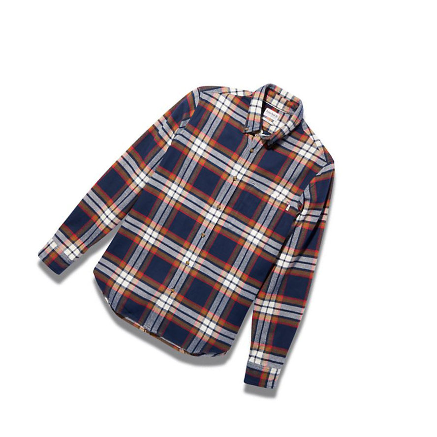 Camisas Timberland Heavy Flannel Checked Hombre Azul Marino | ES-CTMBG14