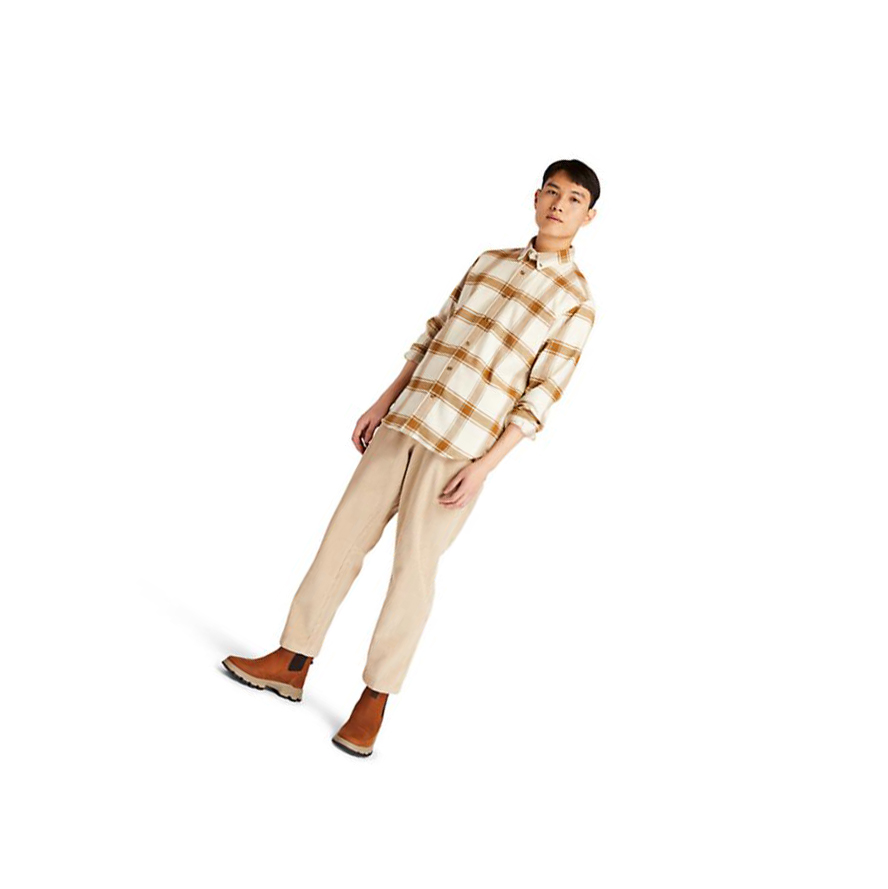 Camisas Timberland Heavy Flannel Checked Hombre Beige | ES-DLMRQ18