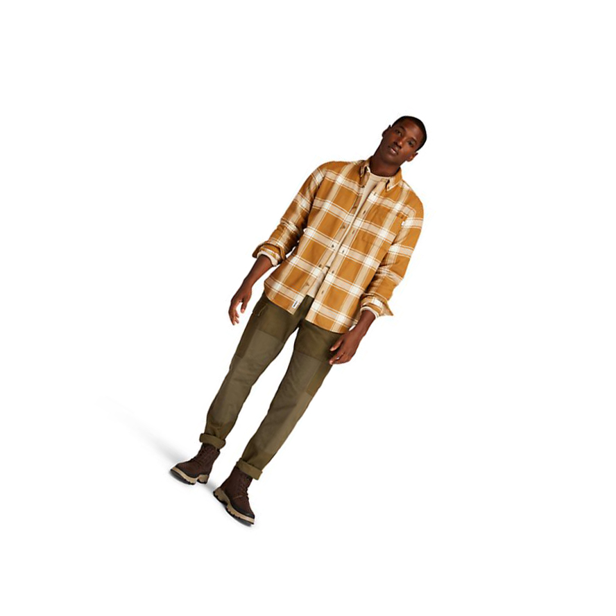 Camisas Timberland Heavy Flannel Checked Hombre Marrones | ES-KYZAC02