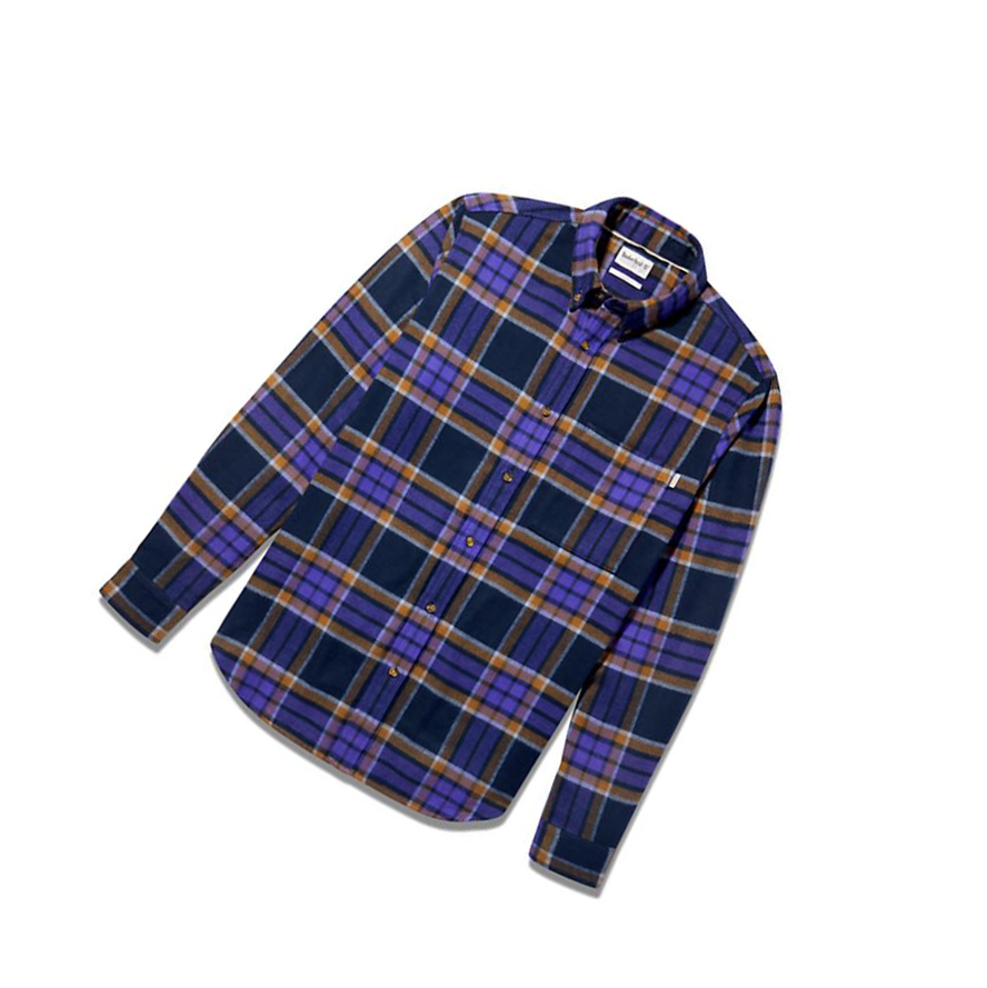 Camisas Timberland Heavy Flannel Checked Hombre Azules Oscuro | ES-OPZAC54