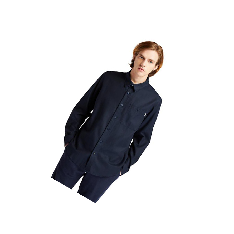 Camisas Timberland Long-sleeved Hombre Azul Marino | ES-CFUXV16