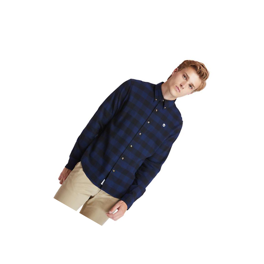 Camisas Timberland Mascoma River Checked Hombre Azul Marino | ES-GTENC23