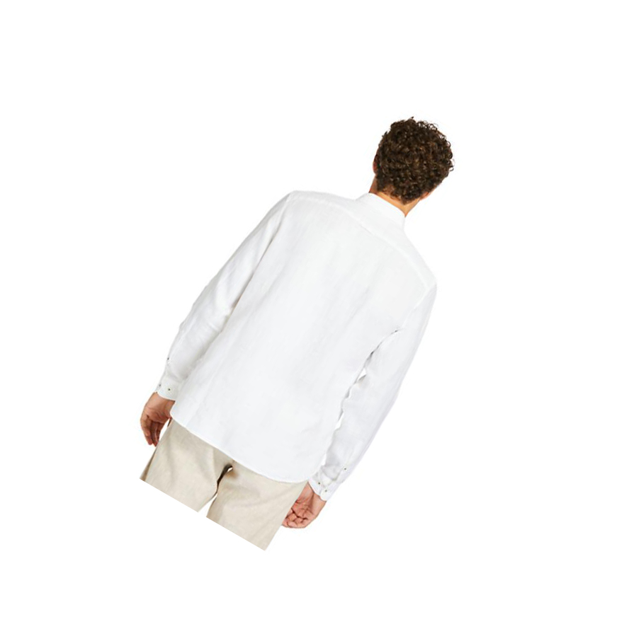 Camisas Timberland Mill River LS Linen Hombre Blancas | ES-NBZWQ86