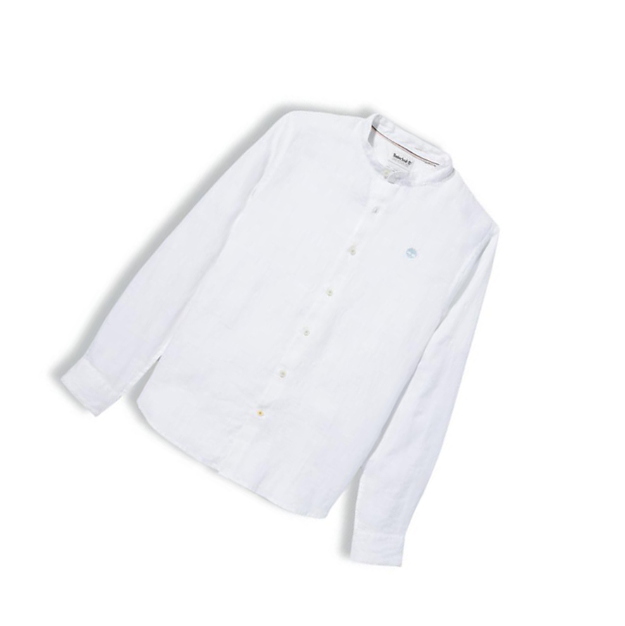 Camisas Timberland Mill River Linen Hombre Blancas | ES-KUCFX08