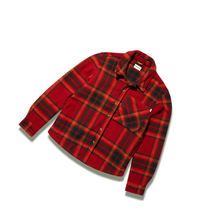 Camisas Timberland Plaid Fleece Hombre Rojas | ES-QFUOW64