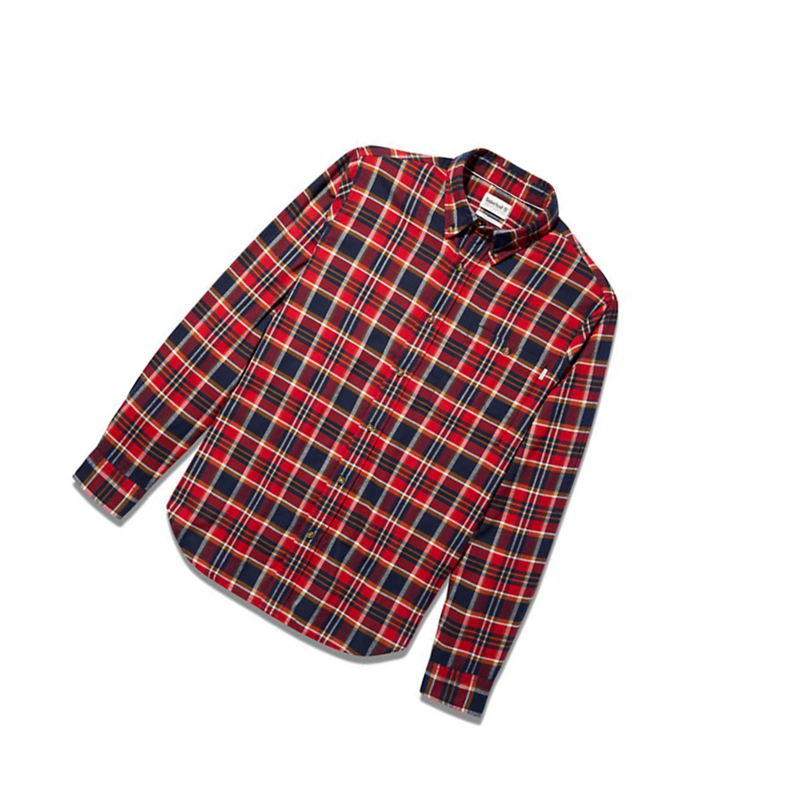 Camisas Timberland SolucellAir™ Tartan Hombre Rojas | ES-EBXMV04