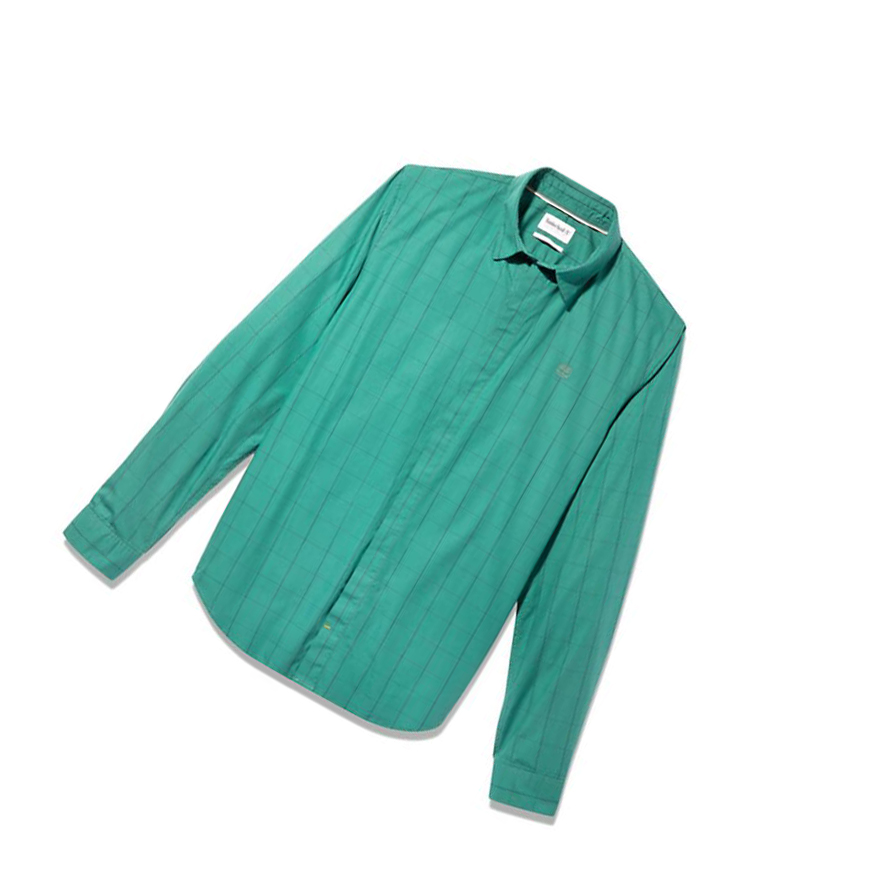 Camisas Timberland Tencel™ Checked Hombre Verde | ES-RQZPJ52