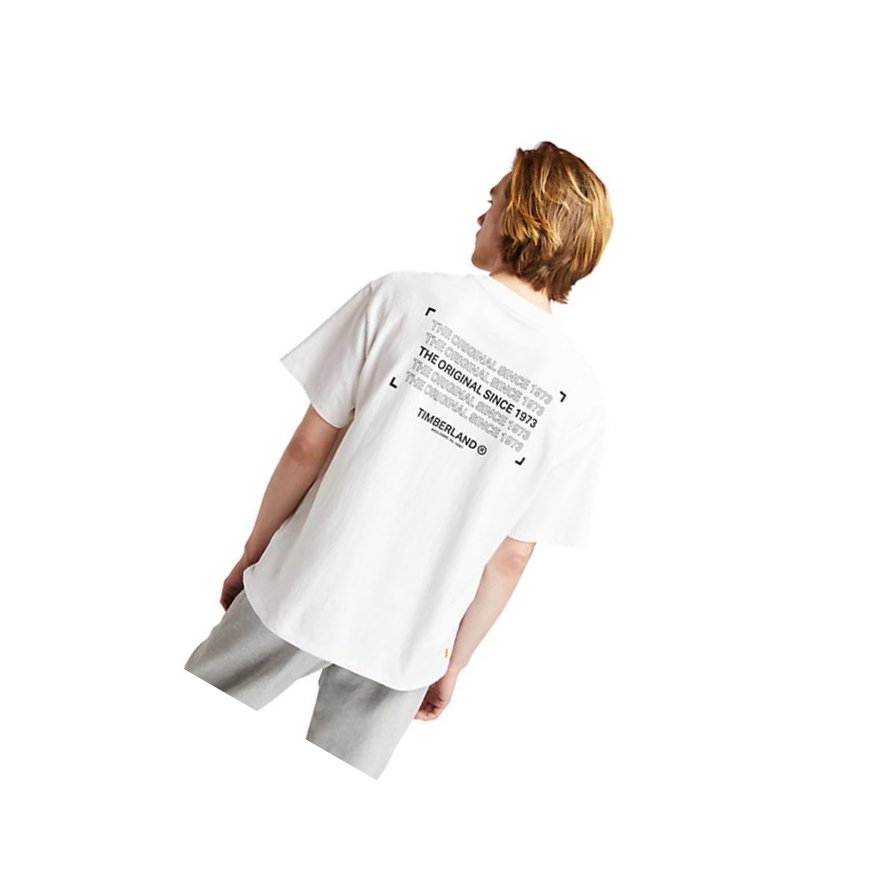 Camiseta Timberland 1973 Back-graphic Hombre Blancas | ES-HTBIJ47