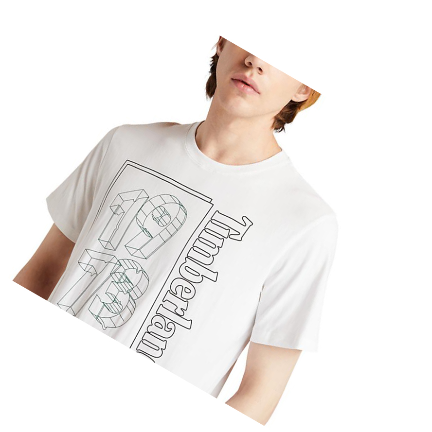 Camiseta Timberland 1973 Front-graphic Hombre Blancas | ES-GWPMU28