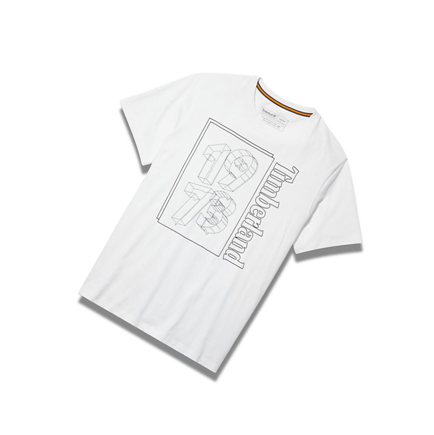 Camiseta Timberland 1973 Front-graphic Hombre Blancas | ES-GWPMU28