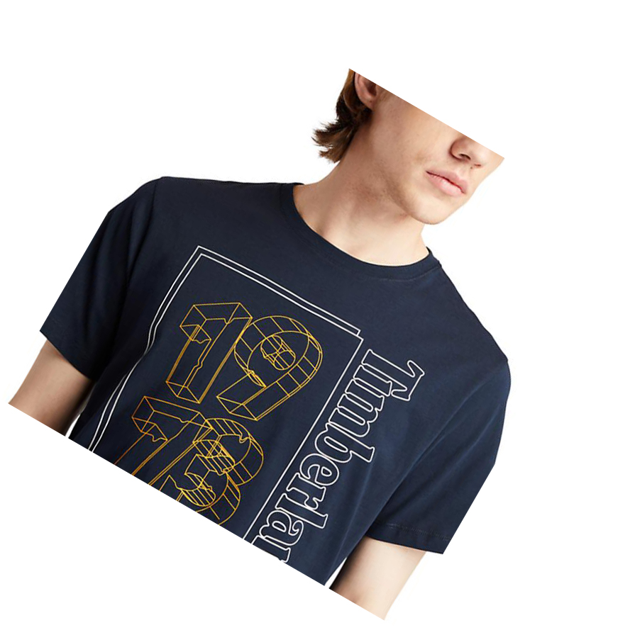 Camiseta Timberland 1973 Front-graphic Hombre Azul Marino | ES-RXZPT93