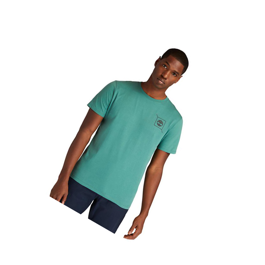 Camiseta Timberland Back-Graphic Logo Hombre Verde | ES-CQOLK34