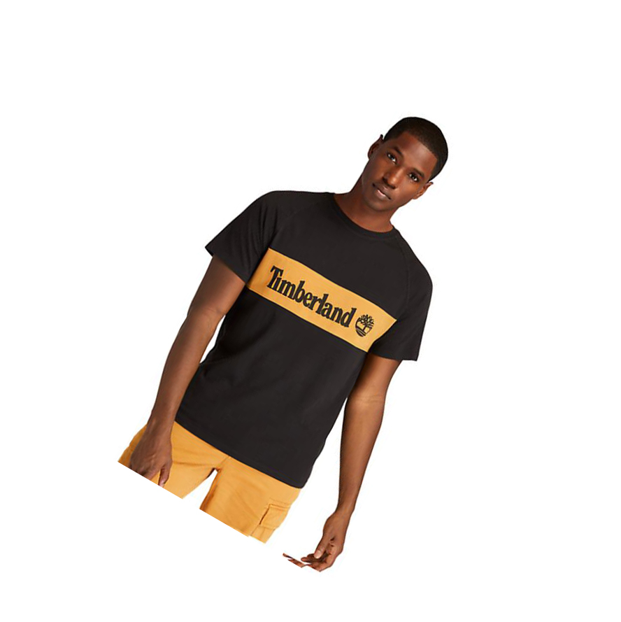 Camiseta Timberland Cut-and-sew Hombre Negras | ES-DPMES83