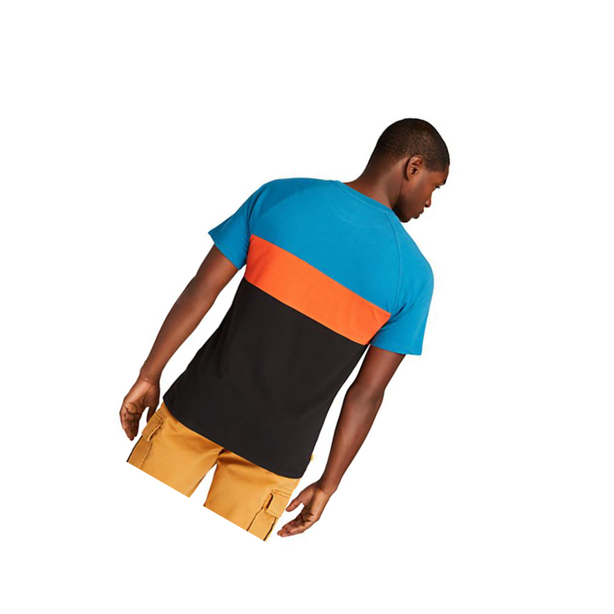 Camiseta Timberland Cut-and-sew Hombre Teal | ES-FECIH42