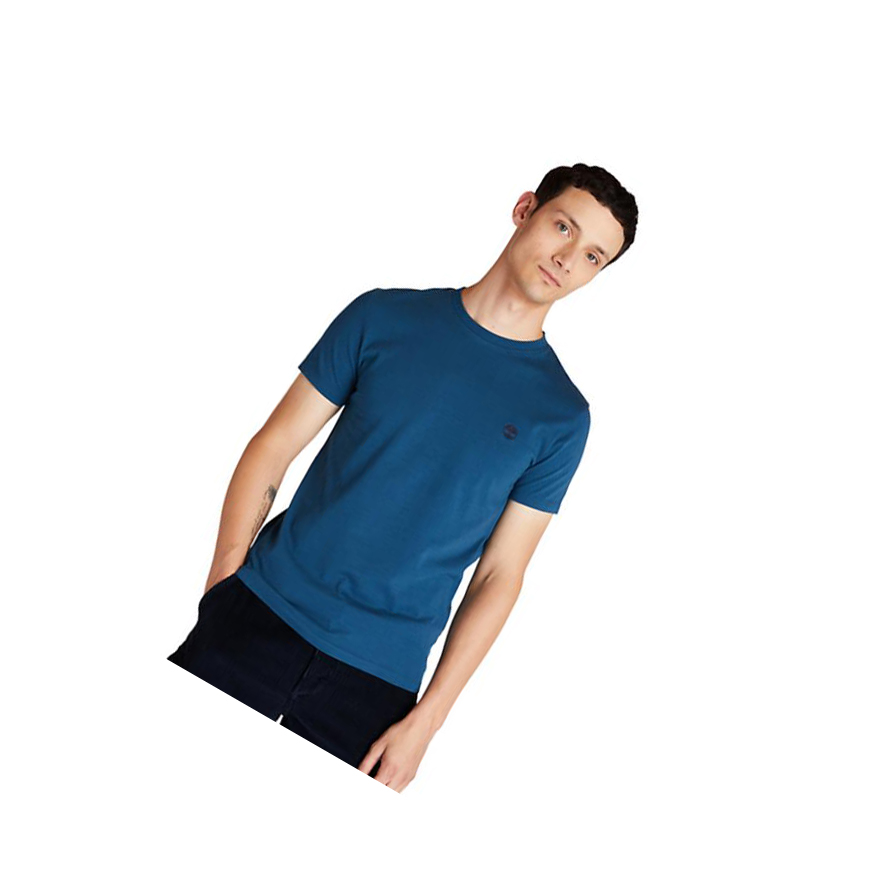 Camiseta Timberland Dunstan River Crew Hombre Azules | ES-KJMRT69