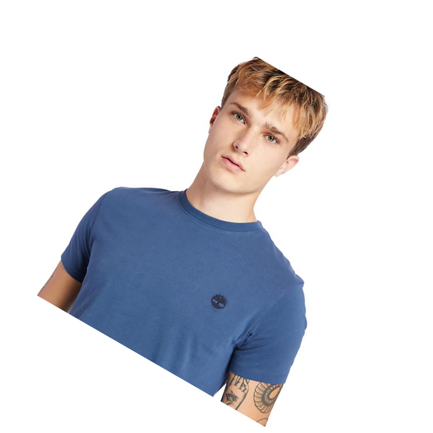 Camiseta Timberland Dunstan River Crew Tee Hombre Azul Marino | ES-SUQLG93