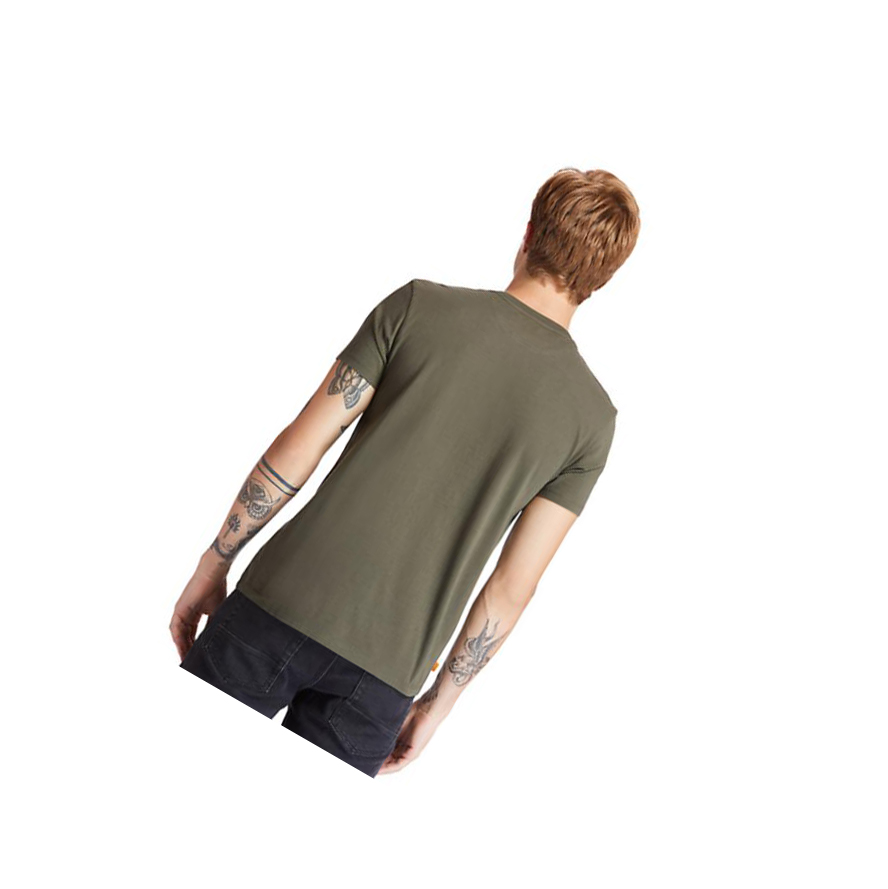 Camiseta Timberland Dunstan River Crew Tee Hombre Verde Oscuro | ES-WFETD97