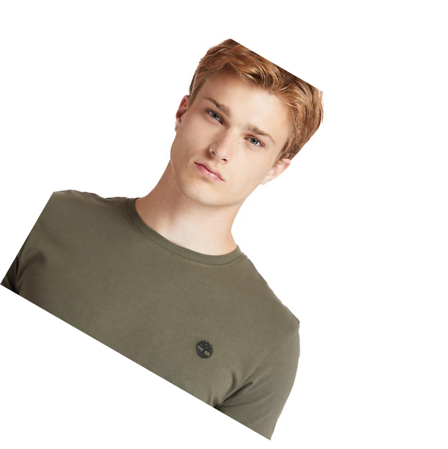 Camiseta Timberland Dunstan River Crew Tee Hombre Verde Oscuro | ES-WFETD97