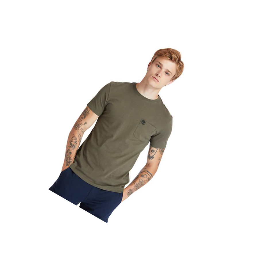 Camiseta Timberland Dunstan River Pocket Hombre Verde | ES-BRTYV67