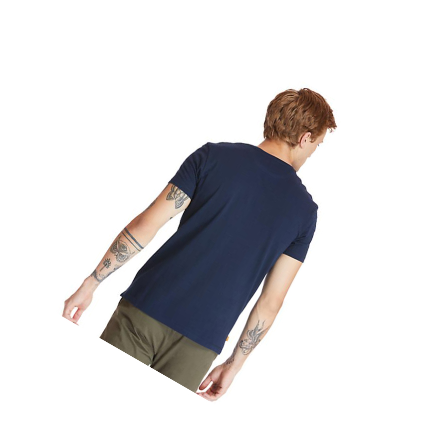 Camiseta Timberland Dunstan River V-Neck Hombre Azul Marino | ES-JXPYK07