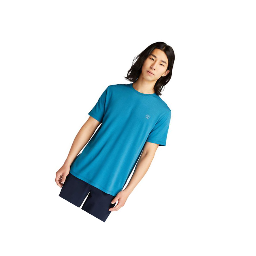 Camiseta Timberland Eco-Ready Merino Hombre Teal | ES-KHWQL90