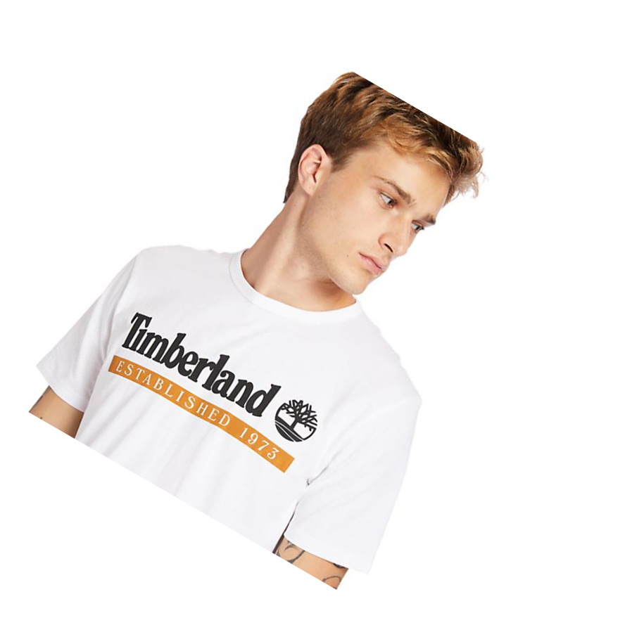 Camiseta Timberland Established 1973 Hombre Blancas | ES-BXYRL85