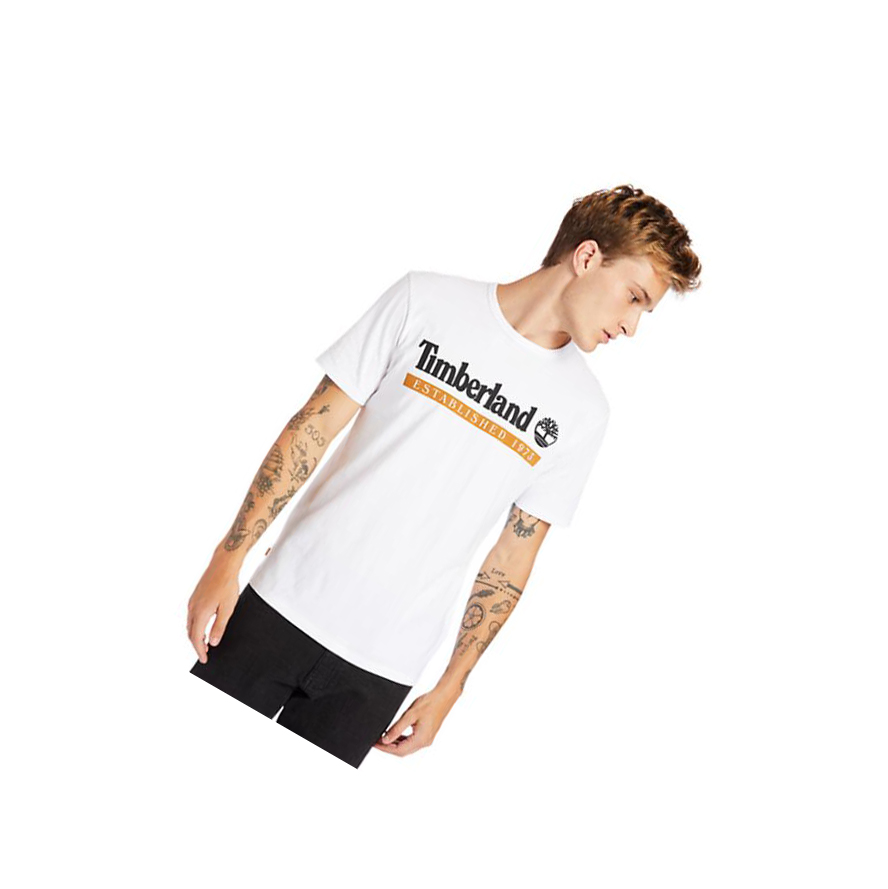 Camiseta Timberland Established 1973 Hombre Blancas | ES-BXYRL85