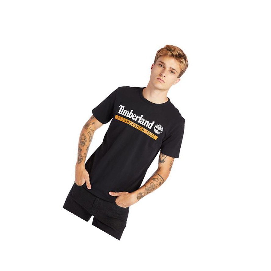 Camiseta Timberland Established 1973 Hombre Negras | ES-DSORK31