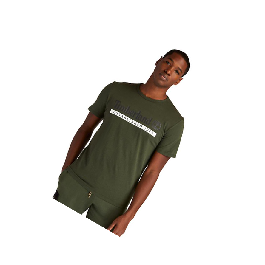 Camiseta Timberland Established 1973 Hombre Verde Oscuro | ES-MXFZU30