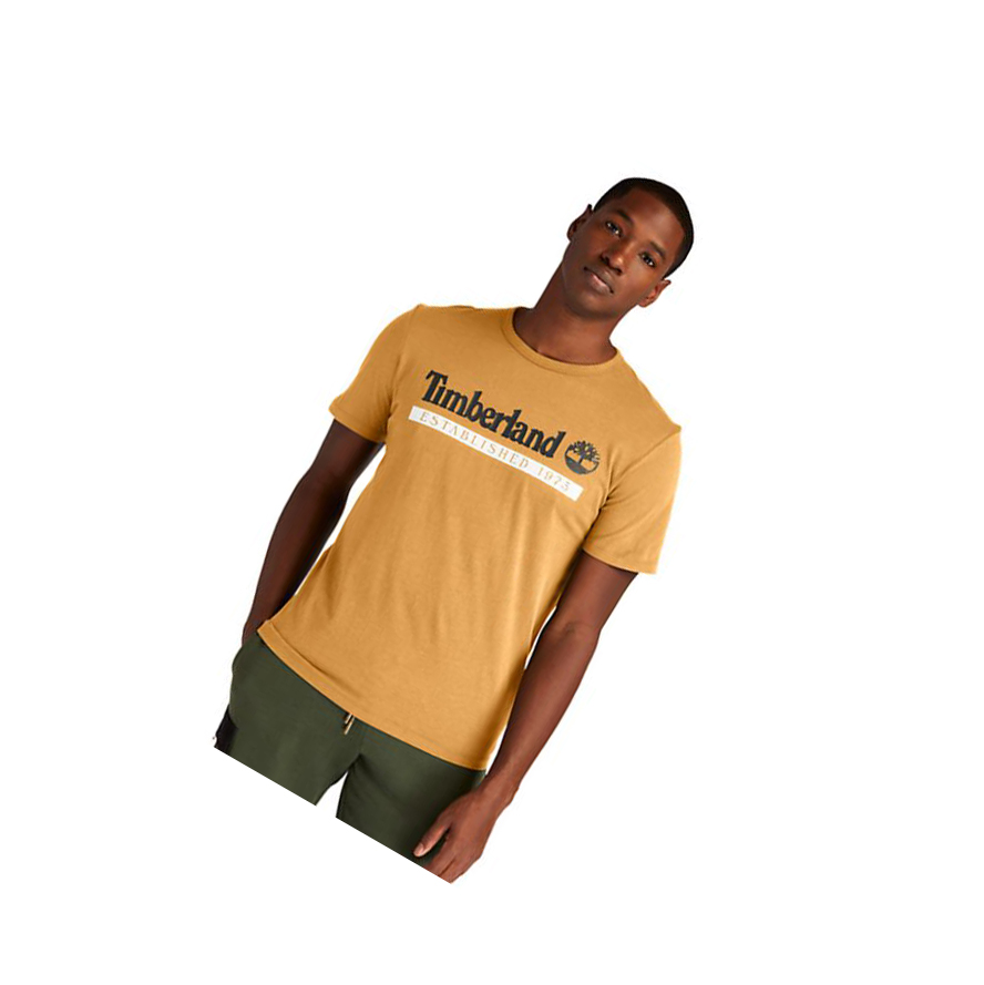 Camiseta Timberland Established 1973 Hombre Amarillo | ES-PWJOE46