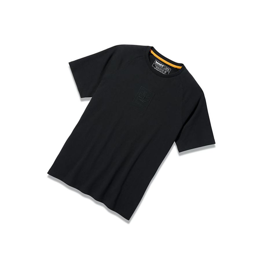 Camiseta Timberland Heavyweight Logo Hombre Negras | ES-PBSIY38