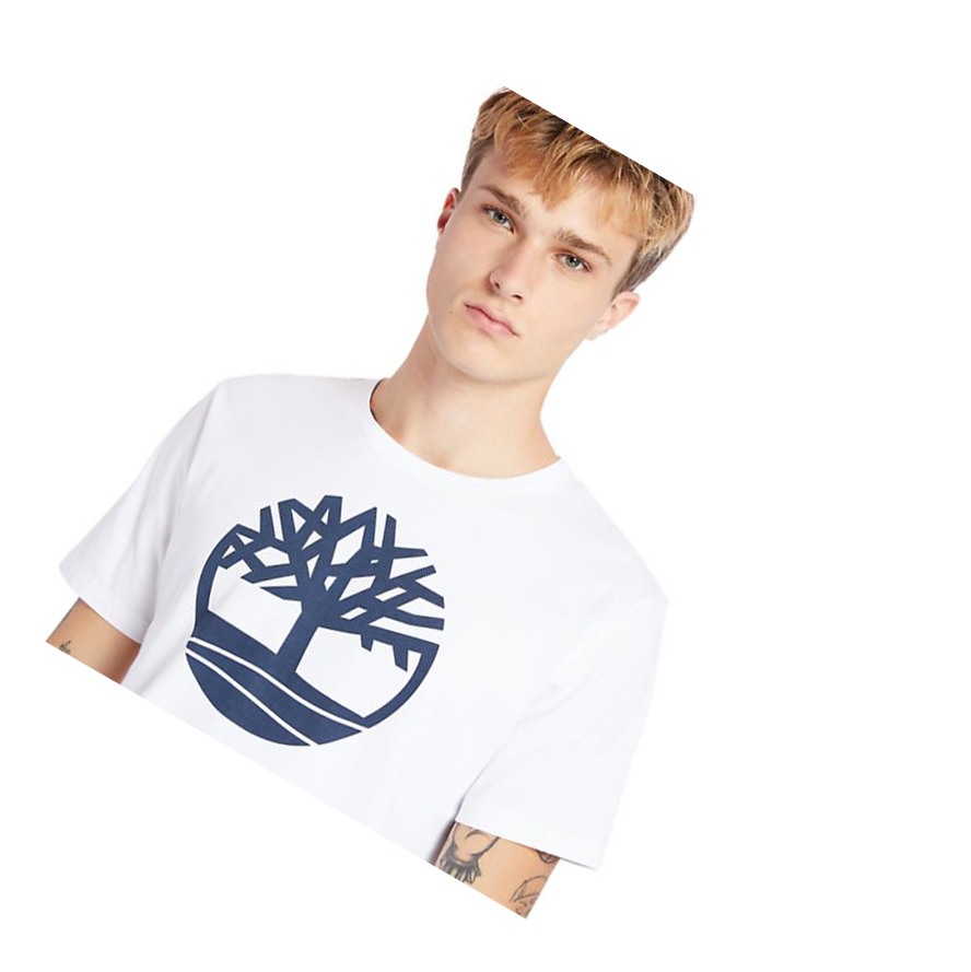 Camiseta Timberland Kennebec River Tree Logo Hombre Blancas | ES-CEGDW25