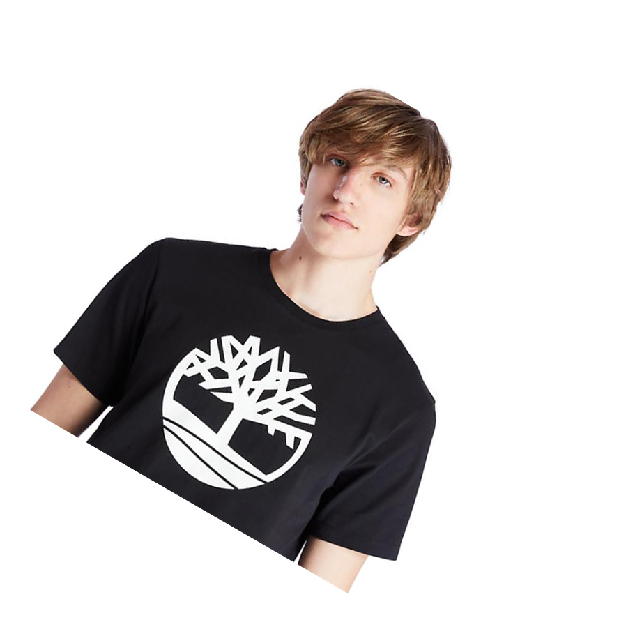 Camiseta Timberland Kennebec River Tree Logo Hombre Negras | ES-HYMFS14