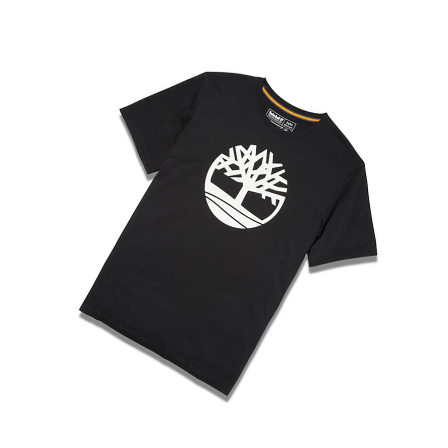 Camiseta Timberland Kennebec River Tree Logo Hombre Negras | ES-HYMFS14