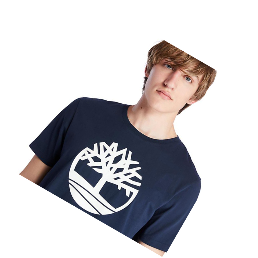 Camiseta Timberland Kennebec River Tree Logo Hombre Azul Marino | ES-IFVNS49