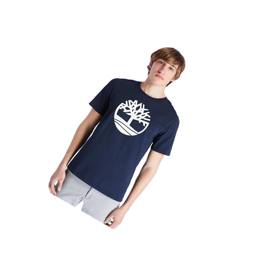 Camiseta Timberland Kennebec River Tree Logo Hombre Azul Marino | ES-IFVNS49