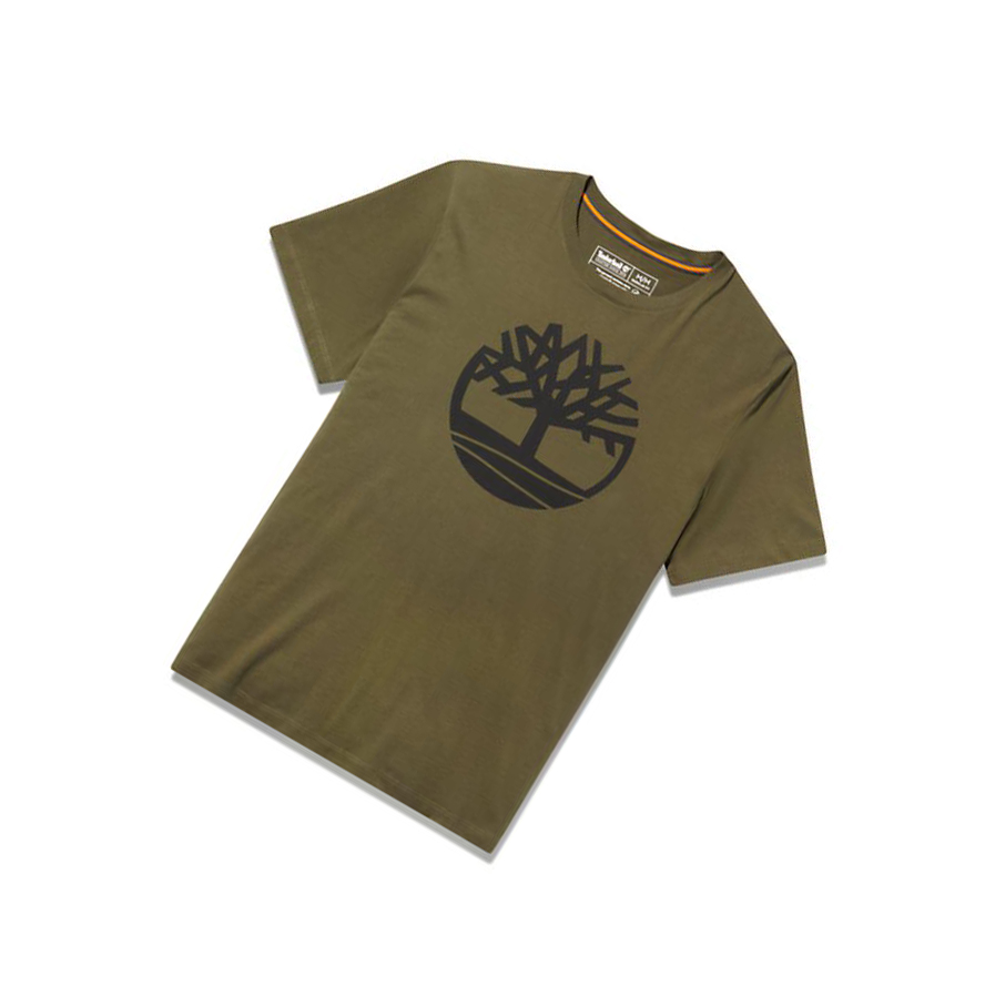 Camiseta Timberland Kennebec River Tree Logo Hombre Verde Oscuro | ES-VWXTZ43