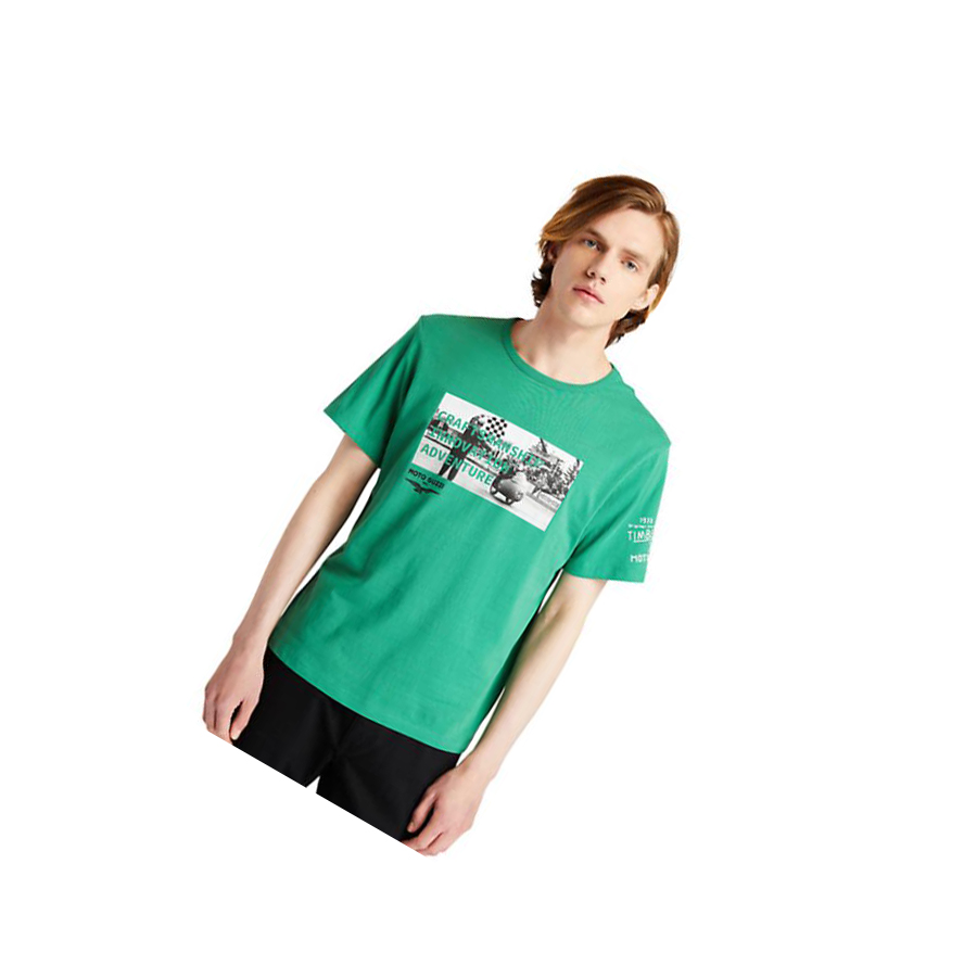 Camiseta Timberland Moto Guzzi x Timberland® Photo Hombre Verde | ES-TRKHW68