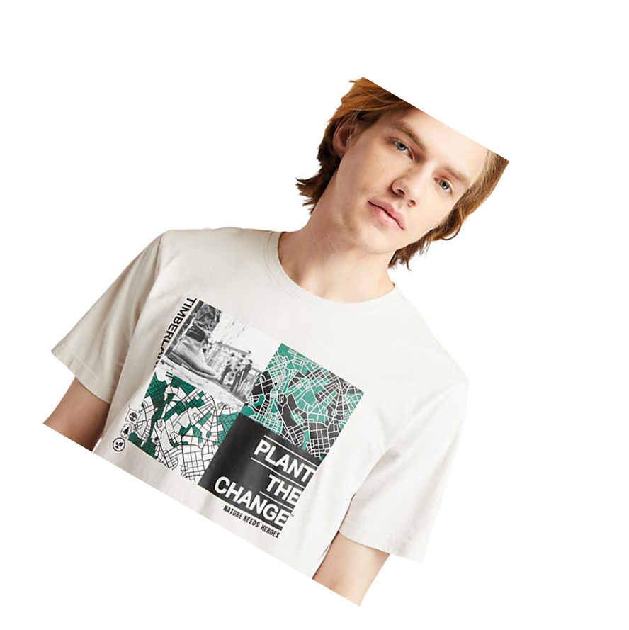 Camiseta Timberland Nature Needs Heroes™ Graphic Hombre Blancas | ES-OZDWJ09